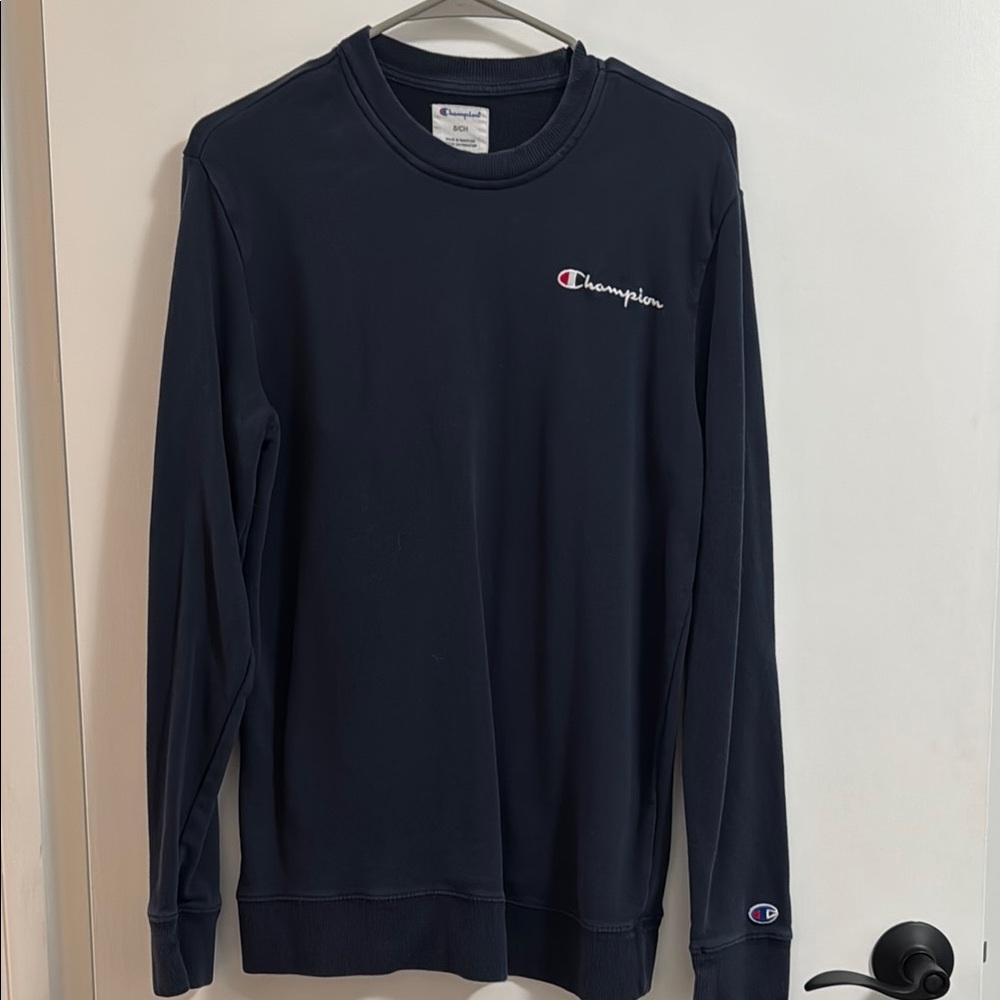 Champion Blue Crewneck Sweater Classic Design